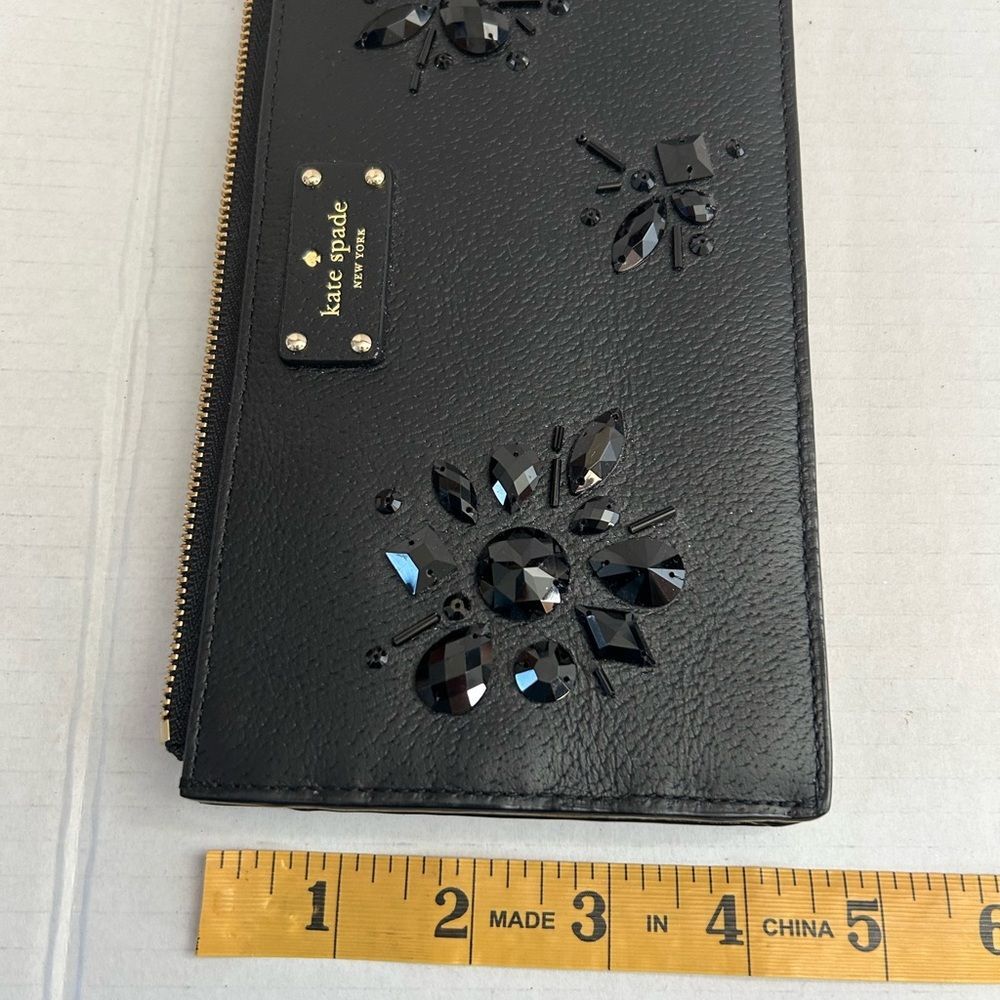 Kate Spade Black Gem-Studded Jeweled Wallet Clutch - Picture 12 of 13